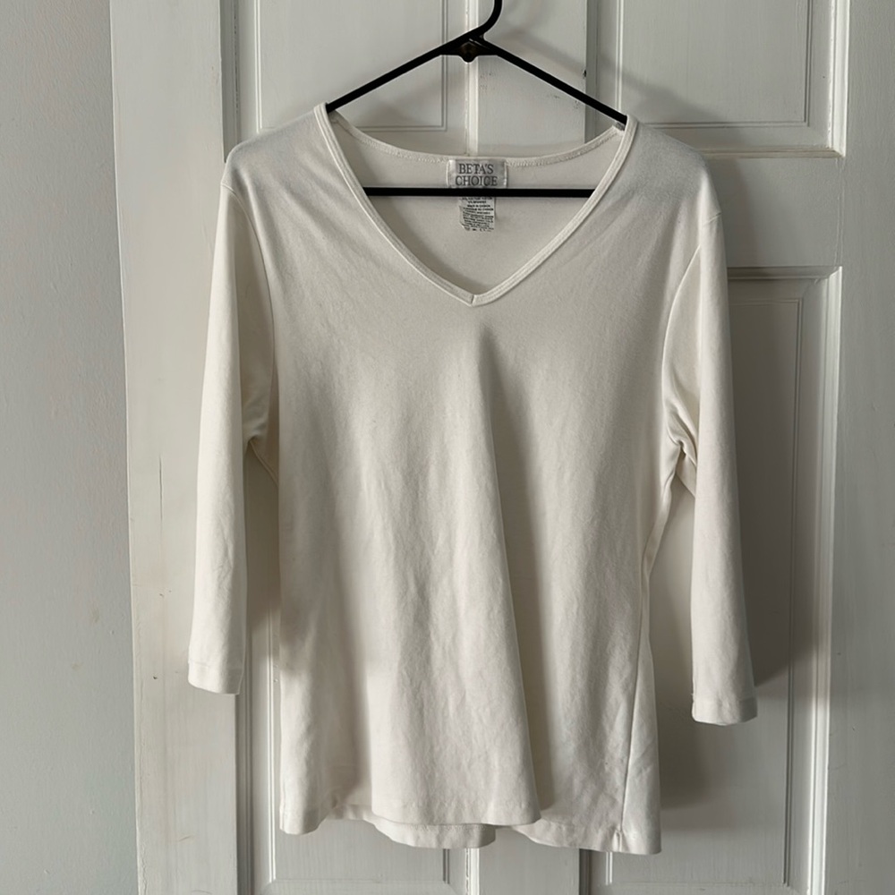 White V-Neck Top